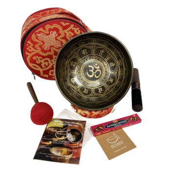 Cuenco tibetano Clásico Grabado de 19 cm Dragon Red 3