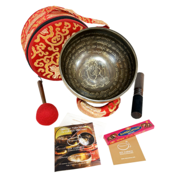 Cuenco tibetano Clásico Grabado de 20 cm Ganesh Mandala 1