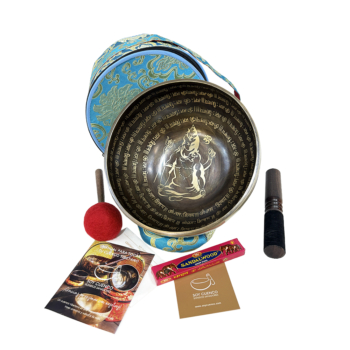 Cuenco tibetano Clásico Grabado de 20 cm Shiva Om 8.
