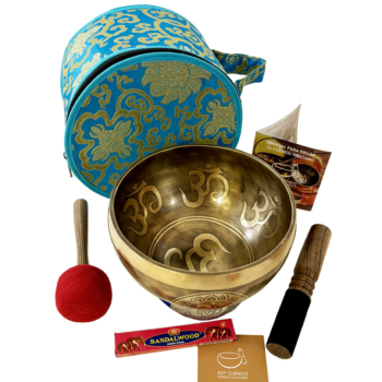 Cuenco tibetano Clásico Grabado de 19 cm Om