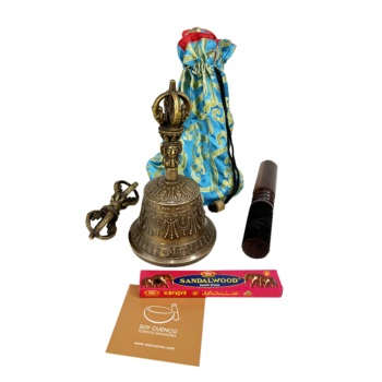 Campana tibetana con dorge de 17×9.5 cm