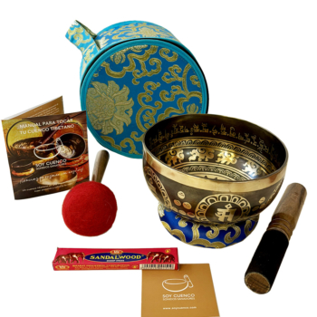 Cuenco tibetano Clásico Grabado de 16 cm Om Mantra Buda