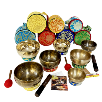 Set profesional de 7 Cuencos Tibetanos Artesanales en Do Mayor